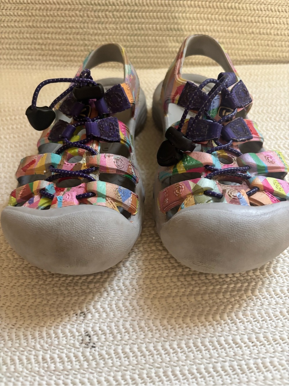 Kids Multicolor Water-Friendly Sandals - Purple Accents